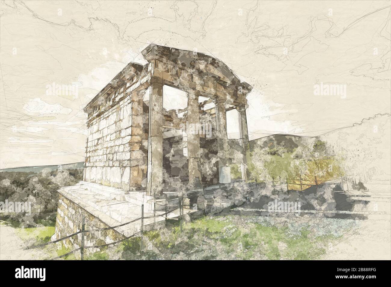 Ruinen in Der Antiken Stadt Messina, Peloponnes, Januar 2020 Stockfoto