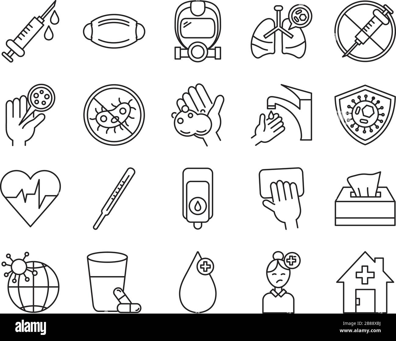 Bundle mit oviden 19 Designs, Linien-Symbol Stock Vektor