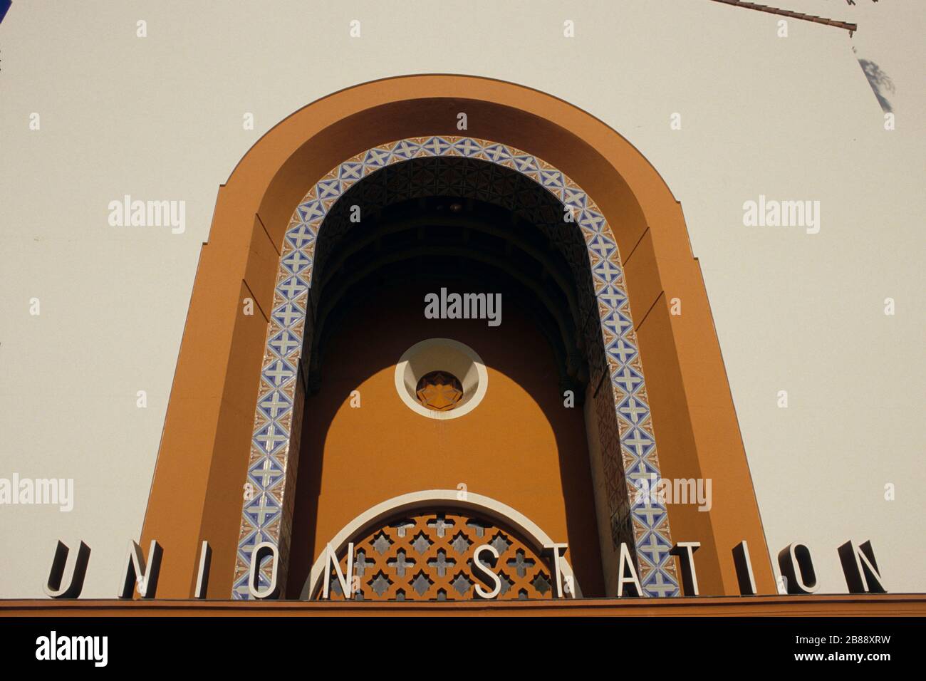 Union Station Los Angeles Logo Zeichen, LAUS, LA, Kalifornien, USA Stockfoto