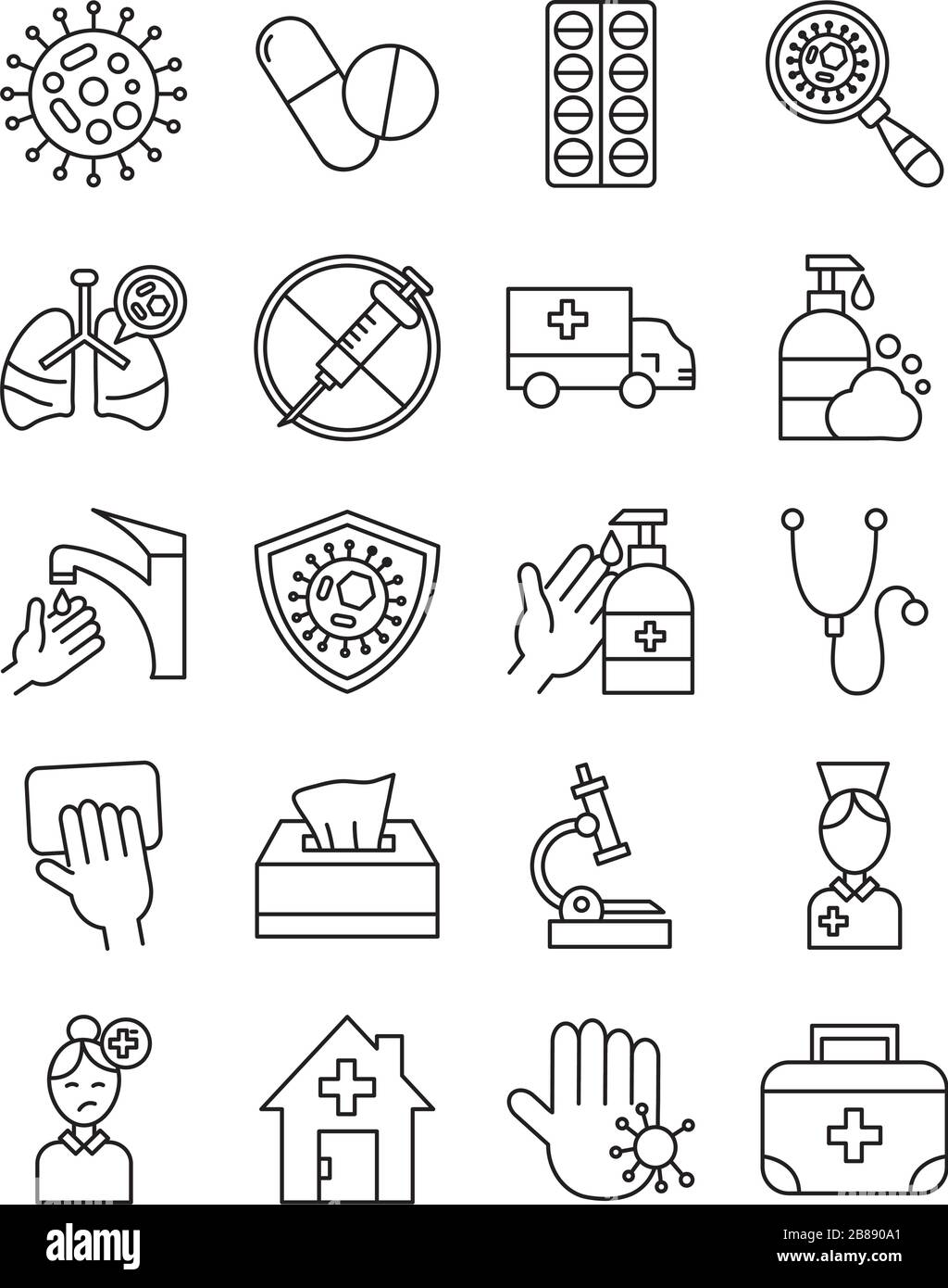 Bundle mit oviden 19 Designs, Linien-Symbol Stock Vektor