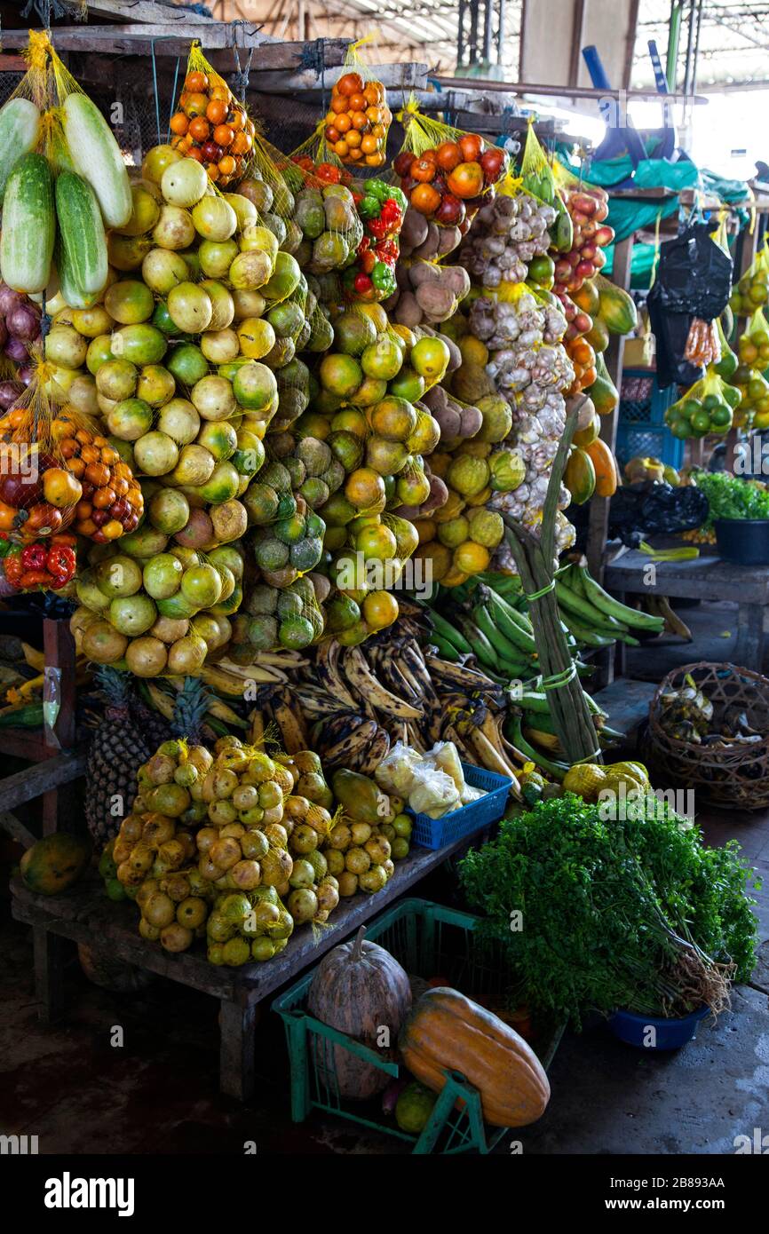 Obstmarkt in Leticia, Amazon, Kolumbien, Südamerika. Stockfoto