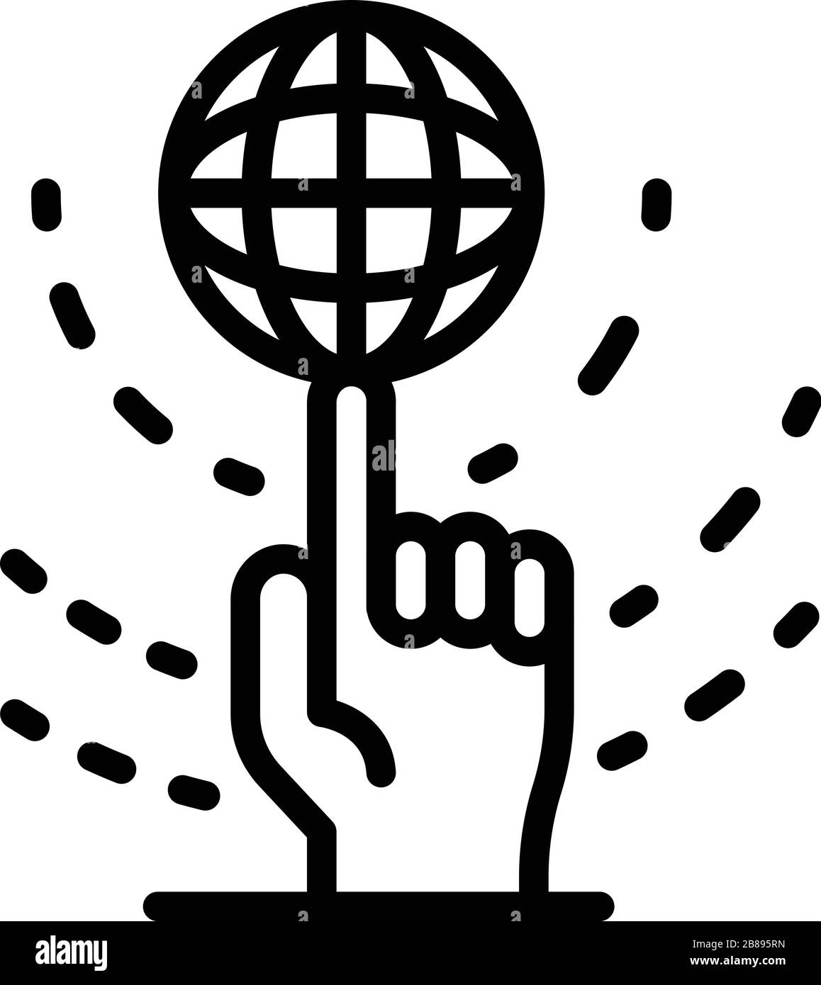 Symbol für globale Ideenfähigkeiten, Gliederungsanriss Stock Vektor