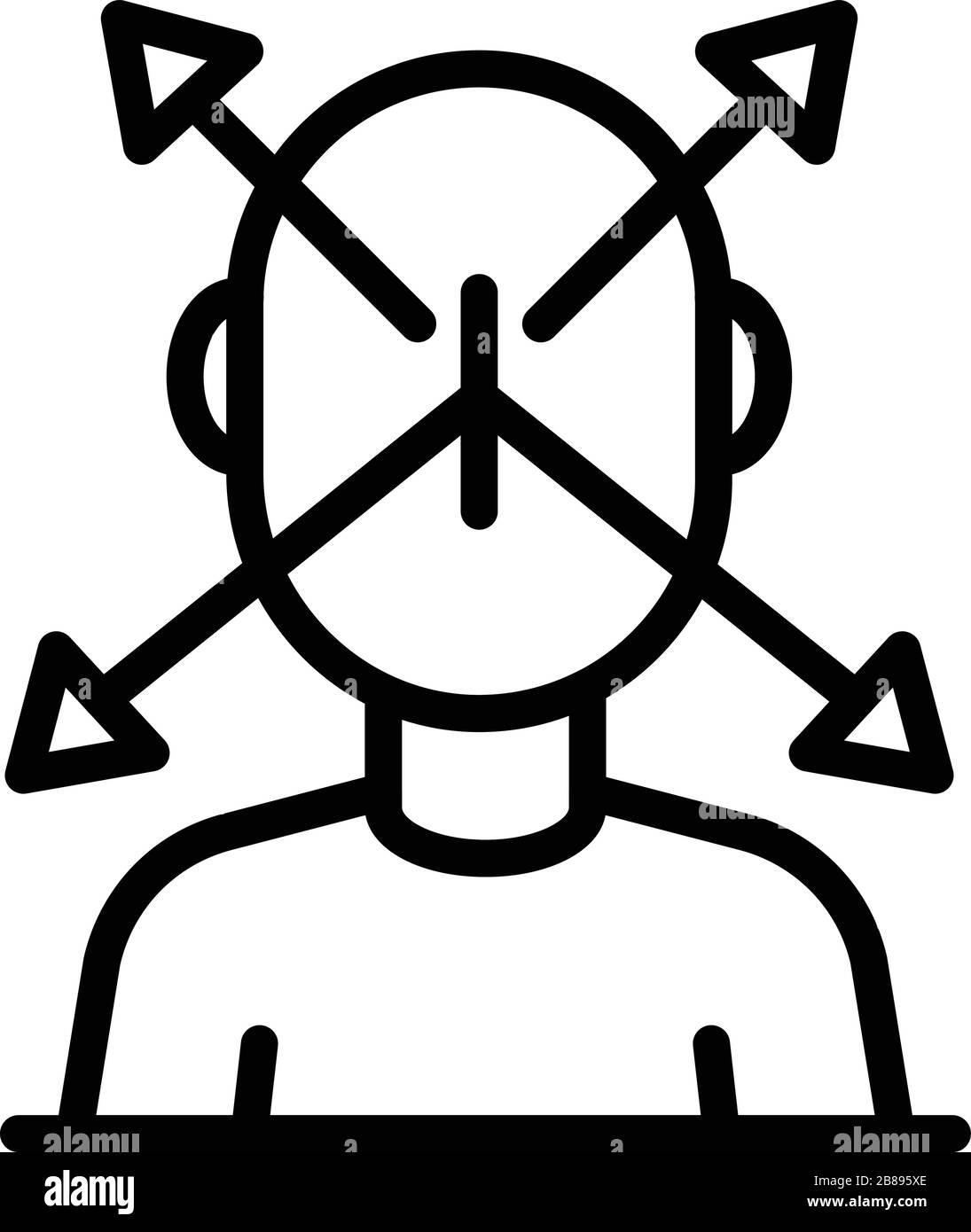 Symbol für alle Bildungsrichtungen, Gliederungstil Stock Vektor