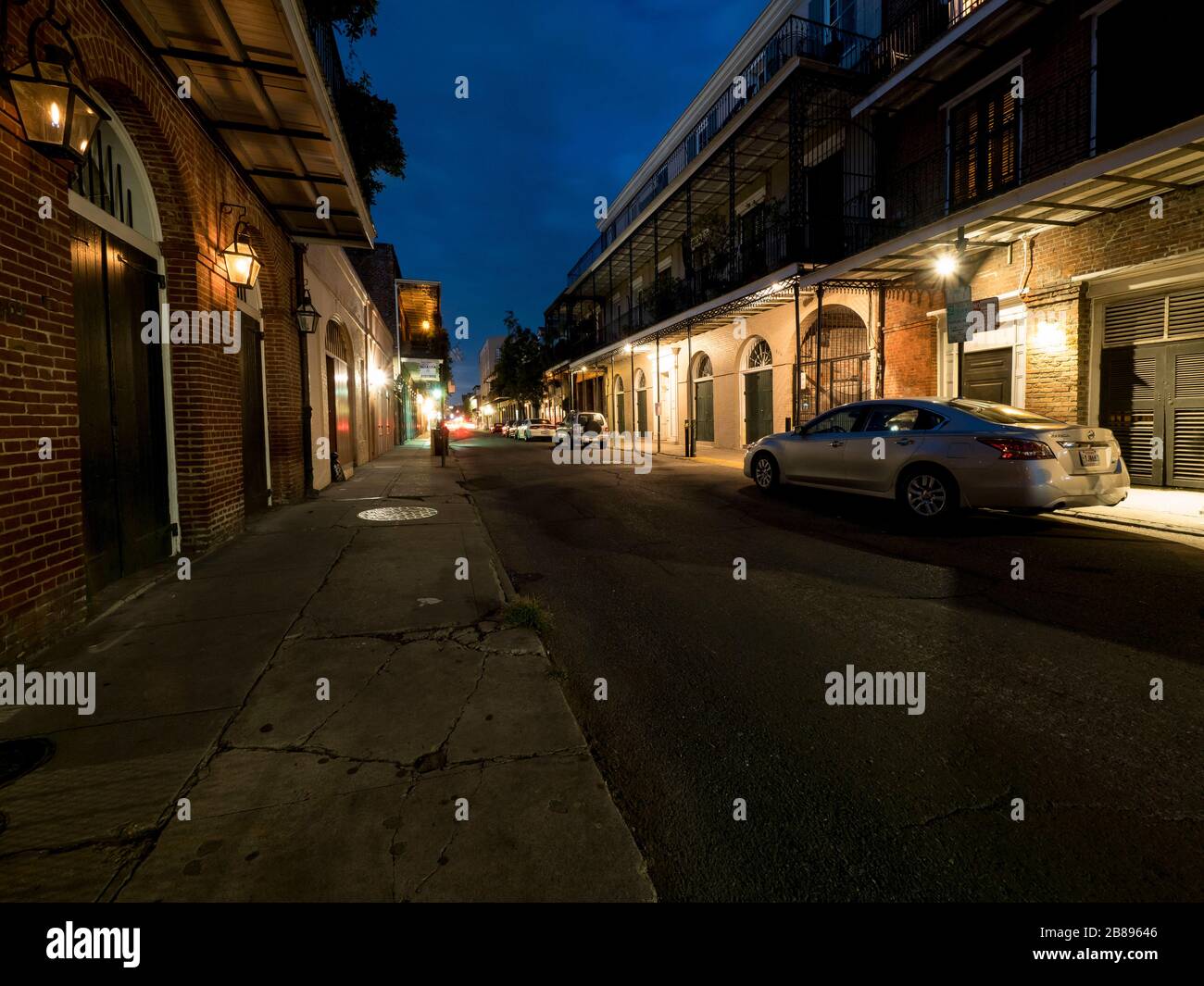 Im französischen Viertel in der Nacht Stockfoto