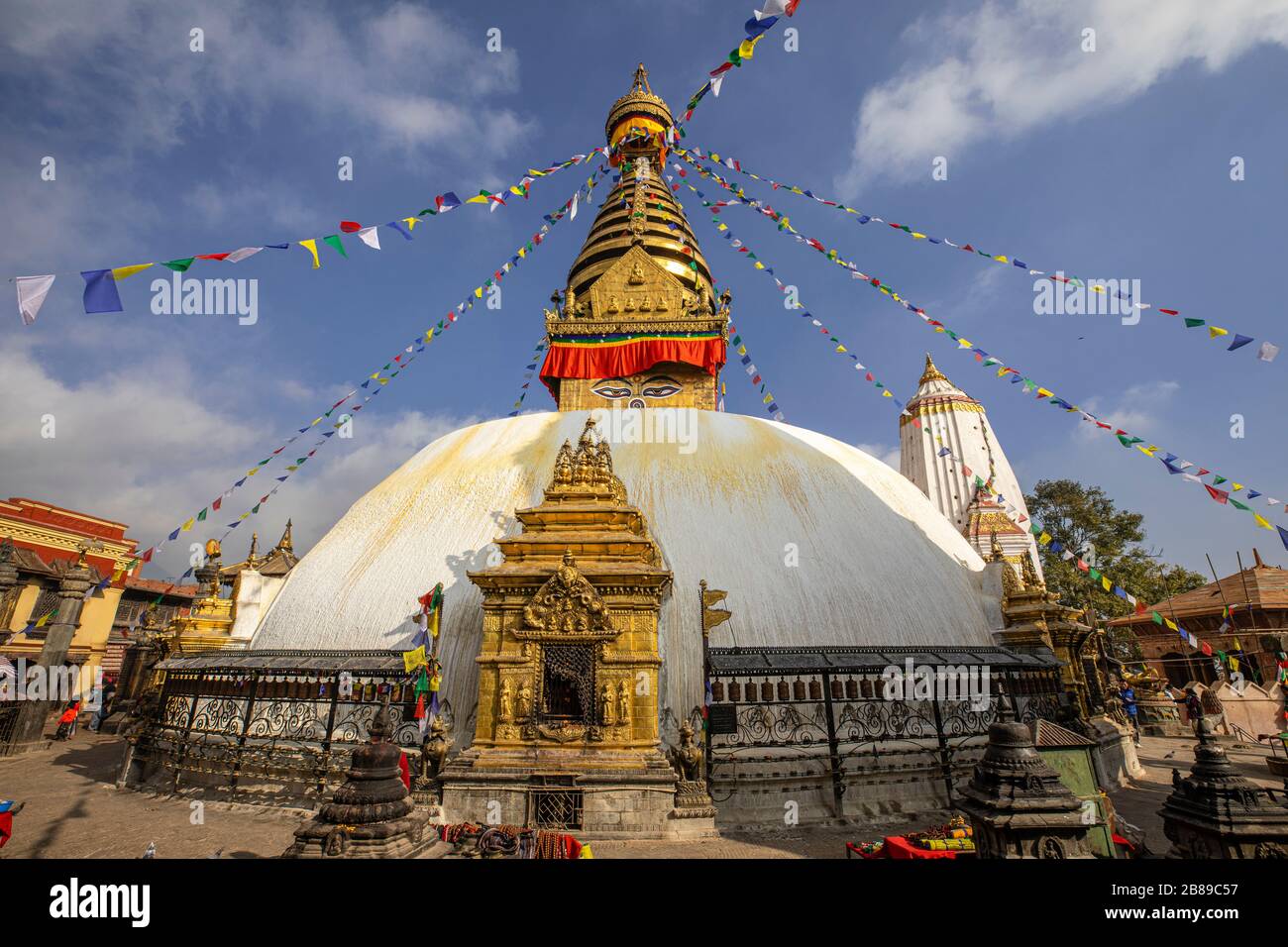 Swayambhunath Stupa alias Monkey Temple in Kathmandu, Nepal Stockfoto