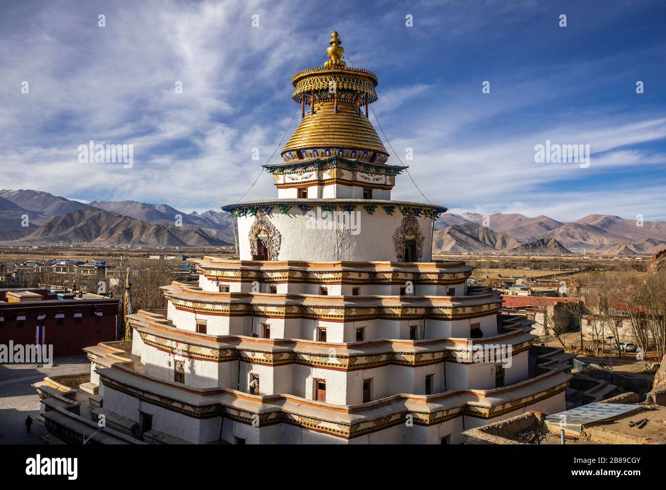 Kum Bum Chorten Pyramide Herzstück in Gyangze, Tibet Stockfoto