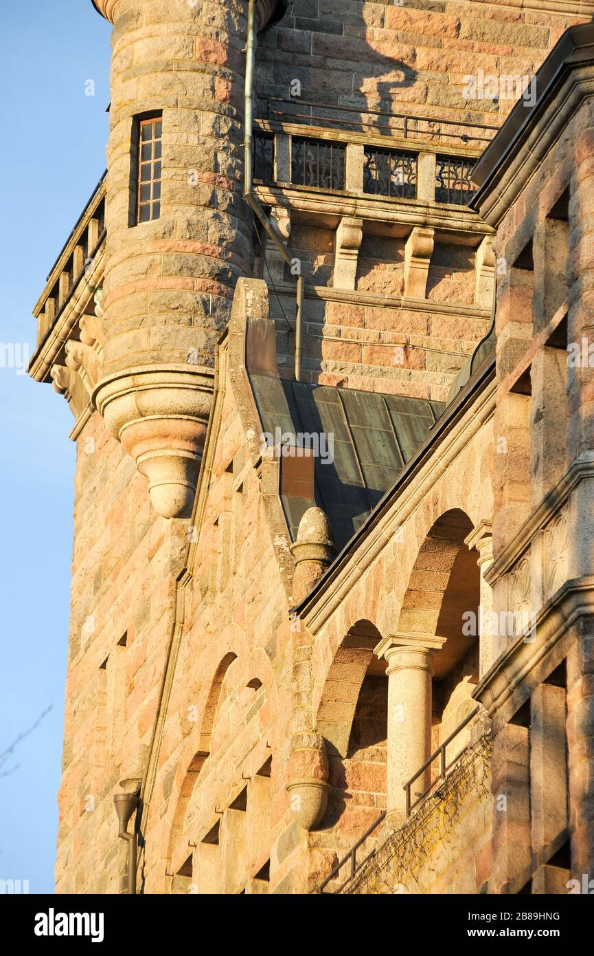 Teleborgs slott (Schloss Teleborg) baute in den Jahren 1897-1900 in nationalromantischem Architekturdesign von Harald Boklund und und August Lindvall für Graf Gustaf F. Stockfoto