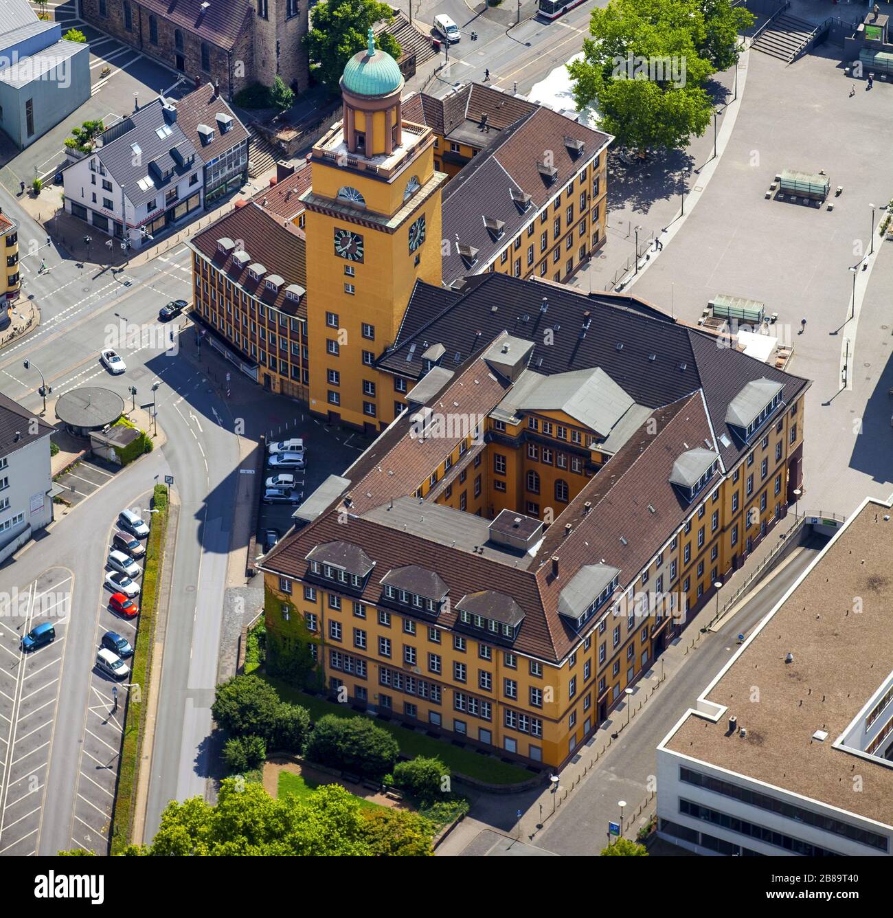 , Rathaus von Witten, 26.07.2015, Luftbild, Deutschland, Nordrhein-Westfalen, Ruhrgebiet, Witten Stockfoto