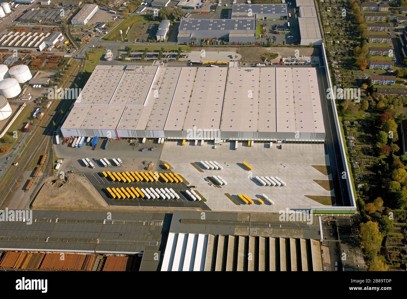 , Logistikzentrum MGL in Hamm, 24.10.2011, Luftbild, Deutschland, Nordrhein-Westfalen, Ruhrgebiet, Hamm Stockfoto
