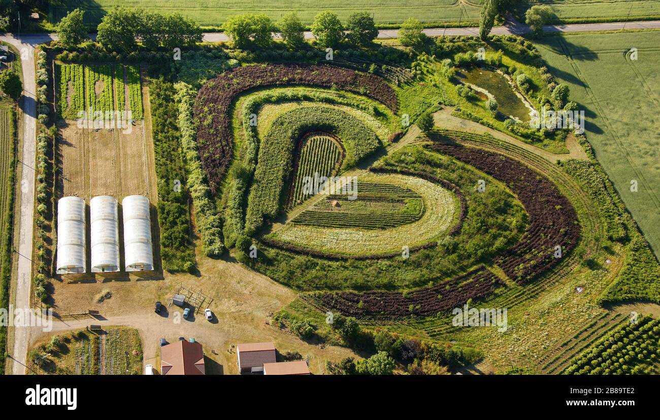 , hättet Plantagen an der Markfelder Str. in Waltrop, 25.05.2011, Luftbild, Deutschland, Nordrhein-Westfalen, Ruhrgebiet, Waltrop Stockfoto