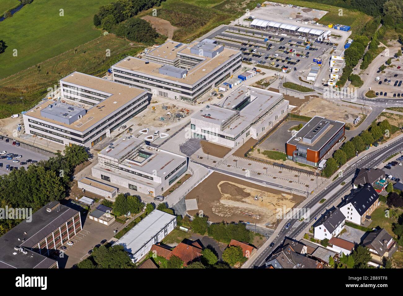 , Baustelle der Hochschule Hamm-Lippstadt in Lippstadt, 05.09.2013, Luftaufnahme, Deutschland, Nordrhein-Westfalen, Lippstadt Stockfoto