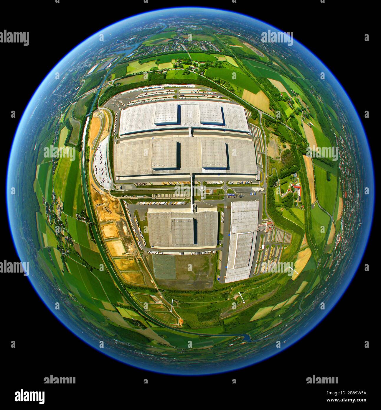 , Verteilzentrum der IKEA, die auf einem ehemaligen Haufen errichtet wurde, 24.07.2012, Luftbild, Deutschland, Nordrhein-Westfalen, Ruhrgebiet, Dortmund Stockfoto