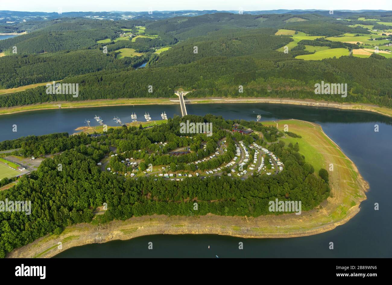 , Camping Ground Biggesee und sondern Brücke, Reservoir Biggesee, 05.08
