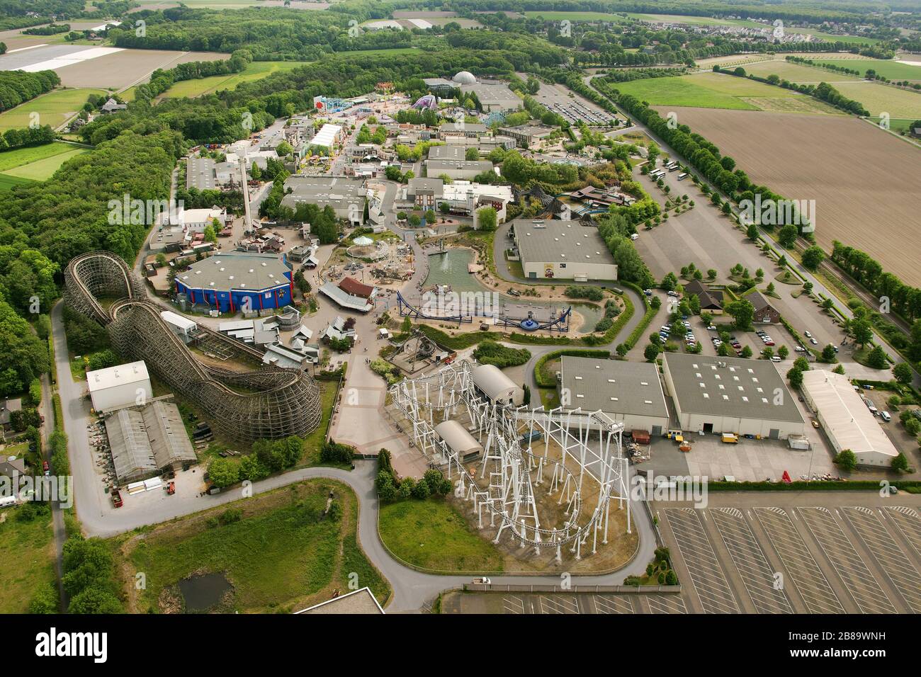, Movie Park Deutschland in einem Bottrop-Kirchellen, 09.05.2011, Luftbild, Deutschland, Nordrhein-Westfalen, Ruhrgebiet, Bottrop Stockfoto