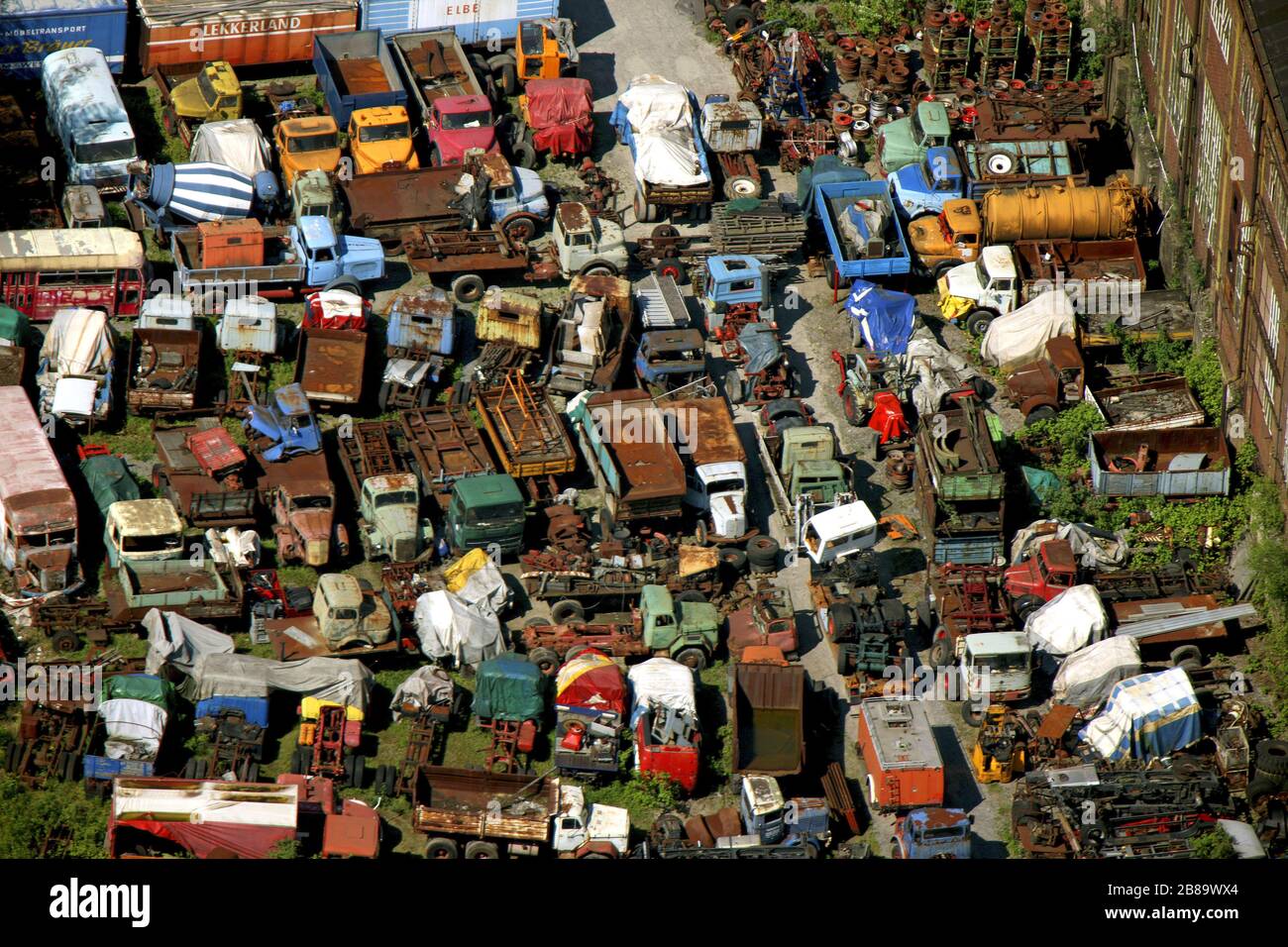, Schrottplatz an der Essener Straße, 09.05.2008, Luftbild, Deutschland, Nordrhein-Westfalen, Ruhrgebiet, Oberhausens Stockfoto