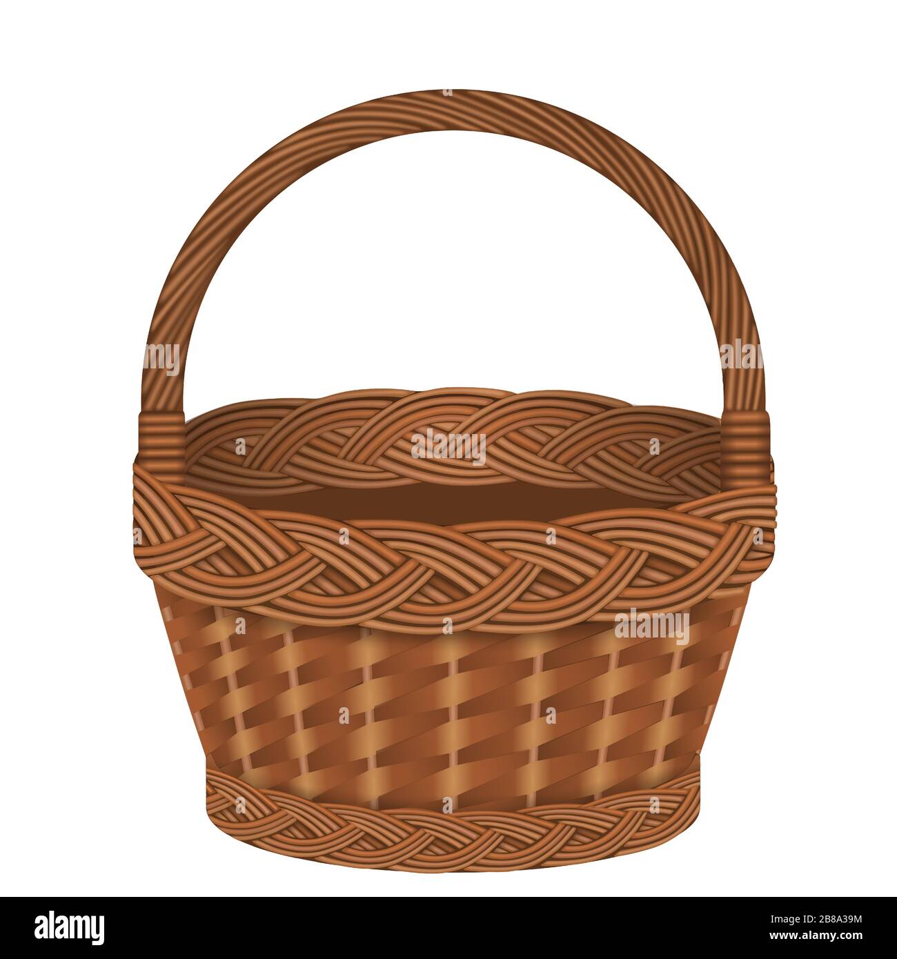 Abbildung: Isolierter, leerer Korbkorb Stock Vektor