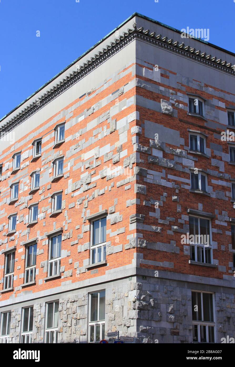 National- und Universitätsbibliothek von Slowenien, Plecnik-Architektur, Laibach Stockfoto