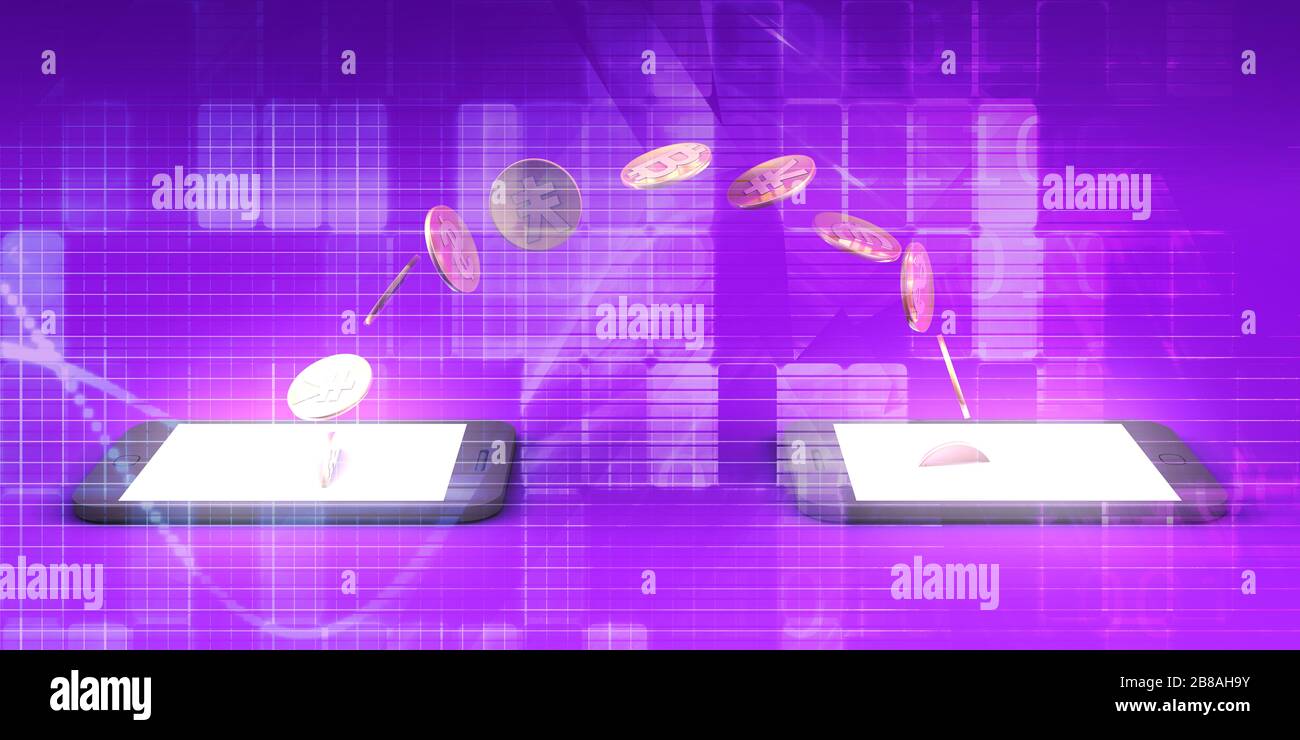 Mobile Wallet Fintech Solutions als Geschäftskonzept Stockfoto