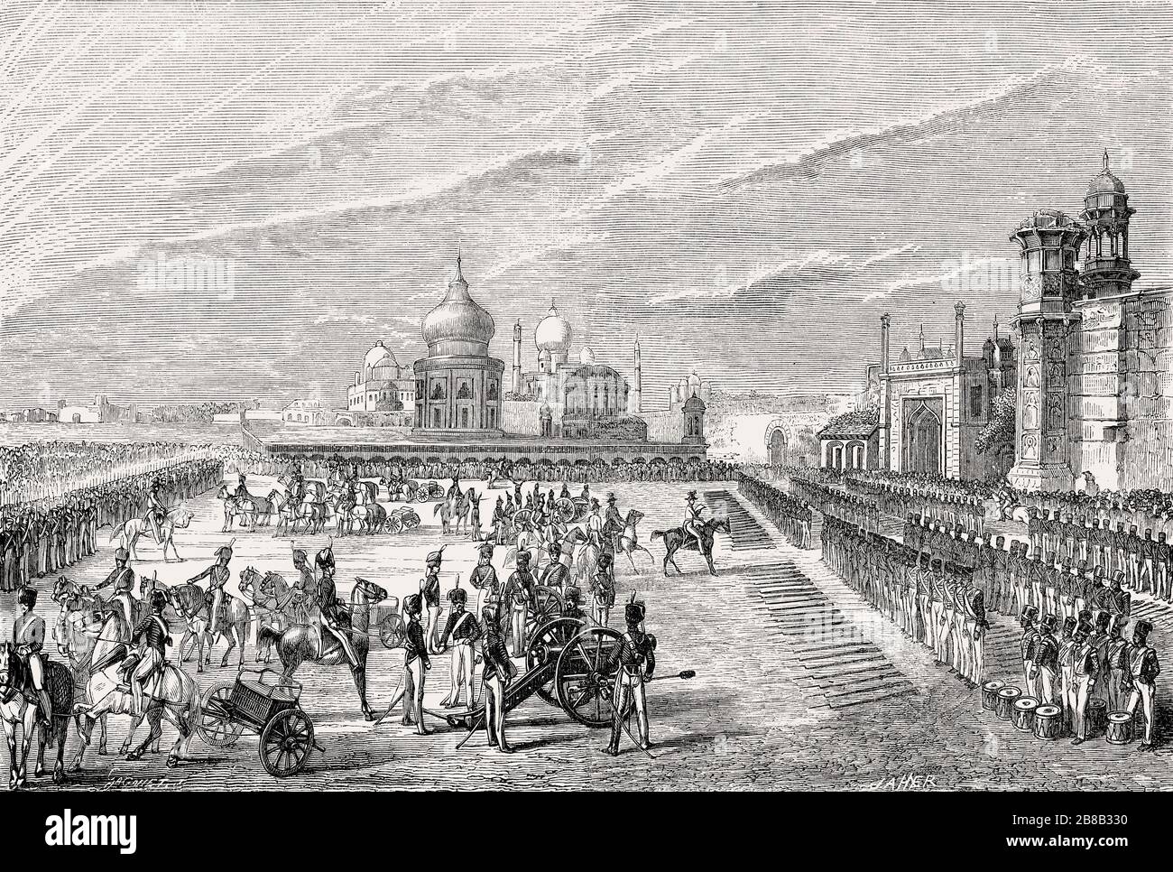 Entwaffnende indische Antrymen, Agra, indische Rebellion von 1857, Stockfoto