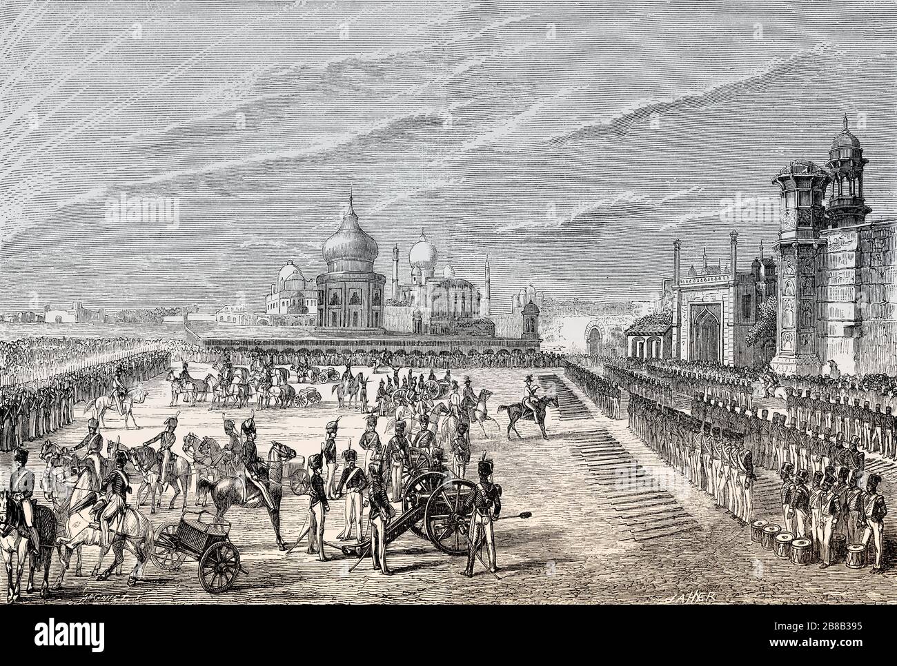 Entwaffnende indische Antrymen, Agra, indische Rebellion von 1857, Stockfoto