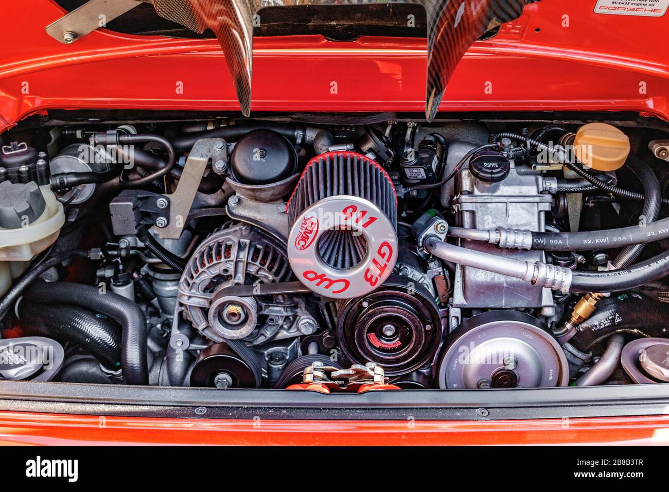 In einem 911 porsche-motor Stockfoto
