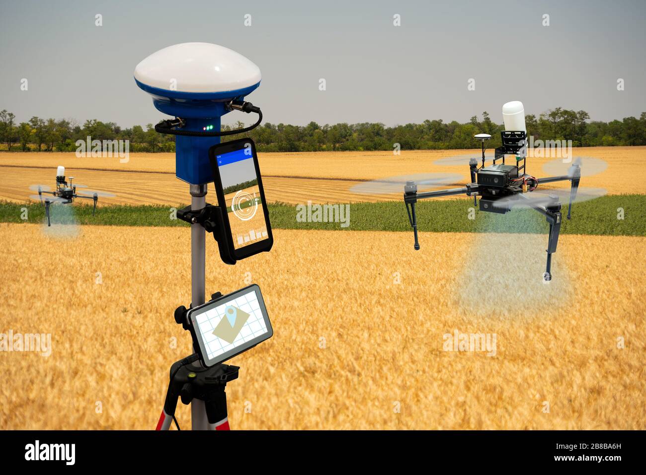 Ein Gerät für Messfeldbereich und Positionierung. Precision Farming System Stockfoto