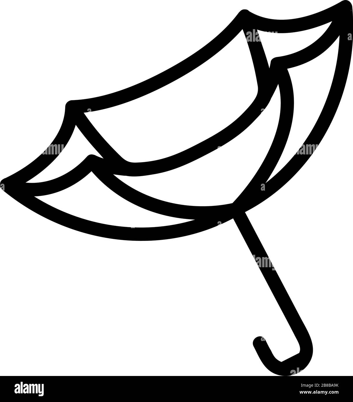 Abbildung der Vektorkontur des Symbols "Regenschirm innen außen" Stock Vektor