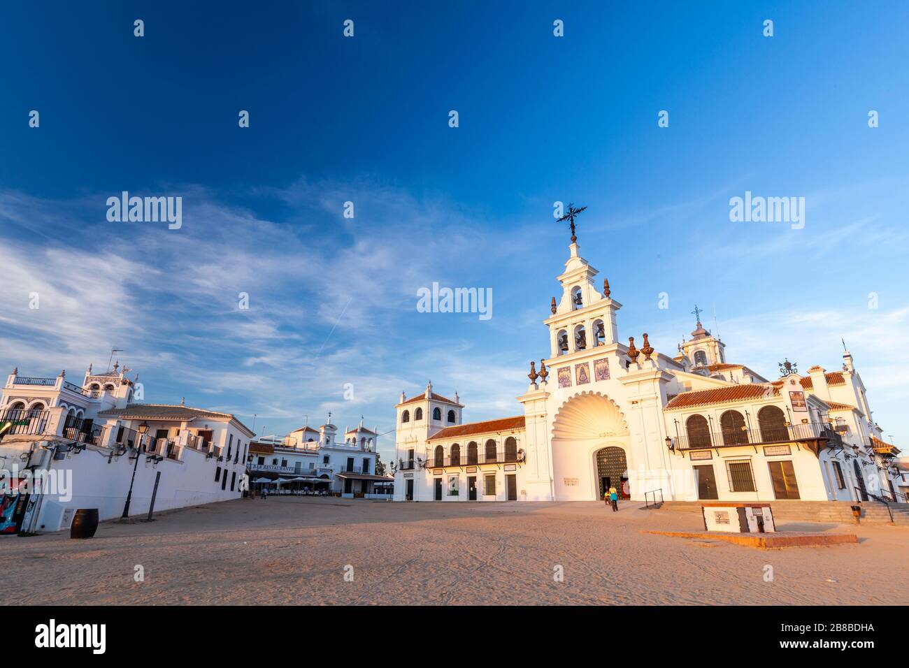 Wallfahrtskirche Nuestra Señora del Rocío, El Rocío, Almonte, Huelva, Spanien Stockfoto