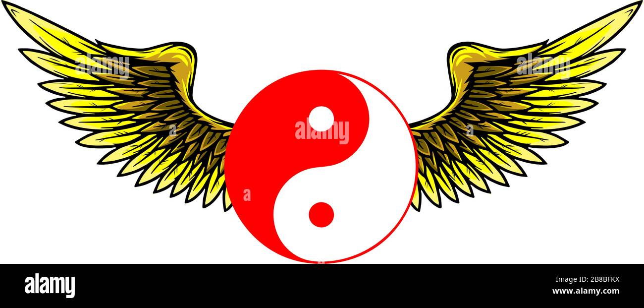 Yin-Yang-Symbol isoliert auf weißem Hintergrund Stock Vektor