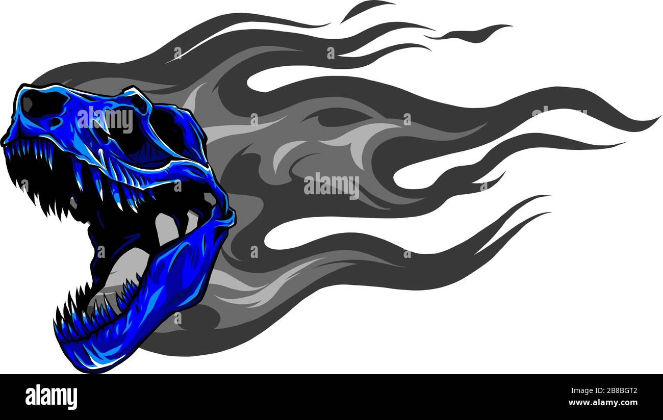 Dinosaurier-Schädel. Zeichnung Des T-Rex Skull Vektors Stock Vektor