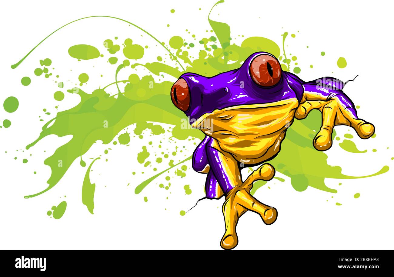Der kleine Frosch. Vector Illustration eines niedlichen kleinen Frosch. Stock Vektor Der kleine Frosch. Vector Illustration eines niedlichen kleinen Frosch. Stock Vektor