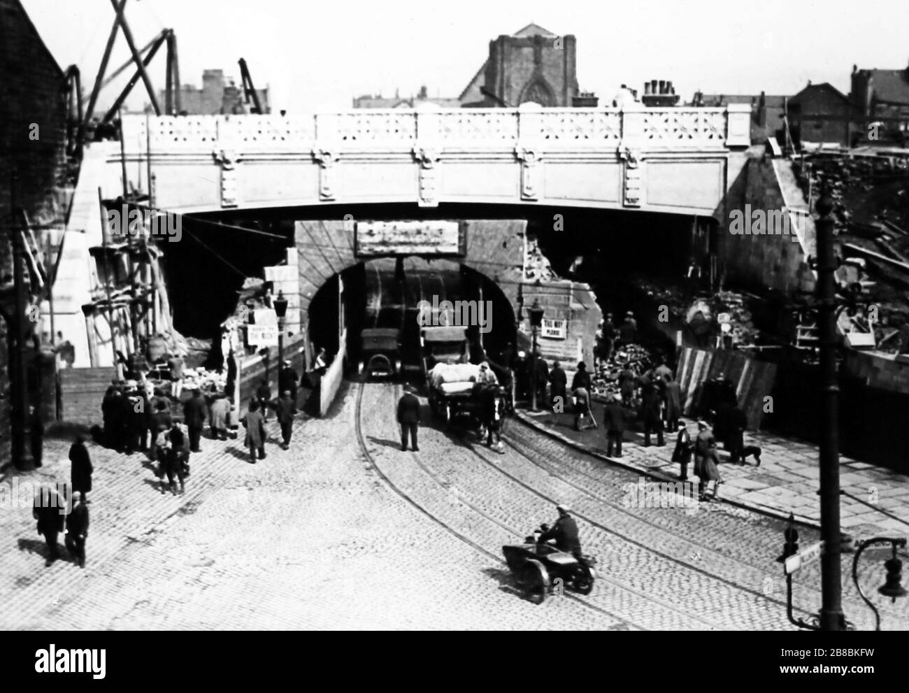 Alte und neue Aquädukte von Leeds und Liverpool Canal, Yorkshire Street, Burnley Stockfoto