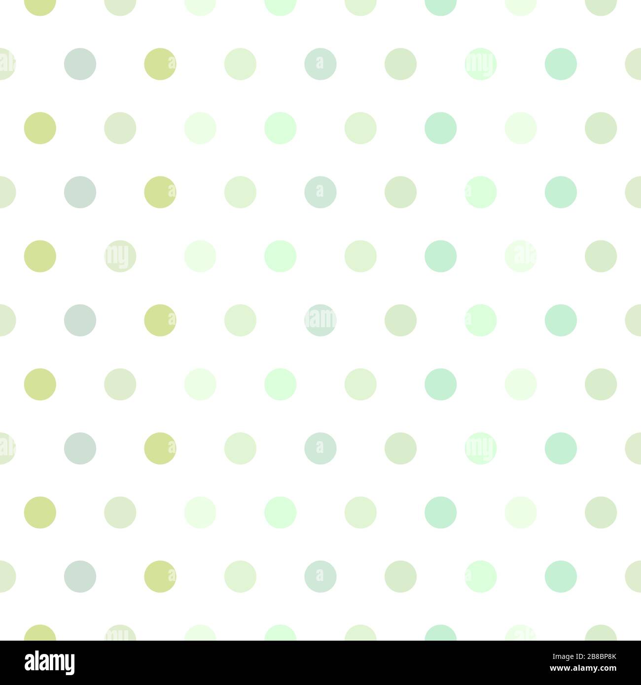 Hintergrund des nahtlosen Vektormusters. Pastellfarbene Polka-Punkte. Hintergrund für Frühlingsthemen oder für Kinderillustrationen. Grüner Schatten Stock Vektor