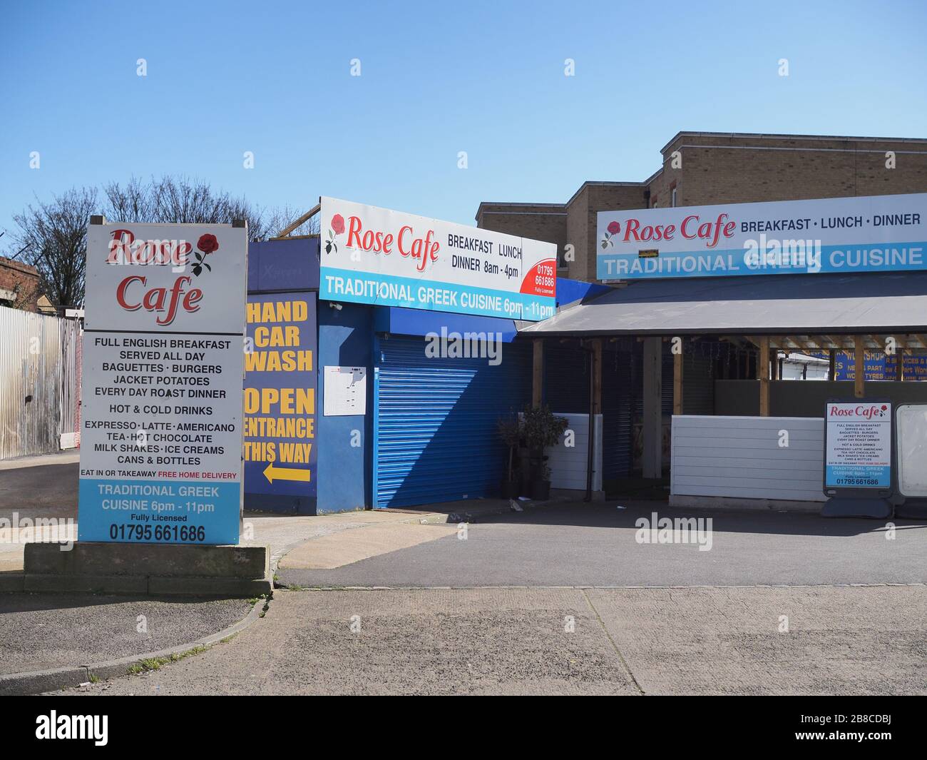 Sheerness, Kent, Großbritannien. März 2020. Cafes sind heute geschlossen oder nur zum Mitnehmen in Sheerness, Kent, verfügbar. Kredit: James Bell/Alamy Live News Stockfoto