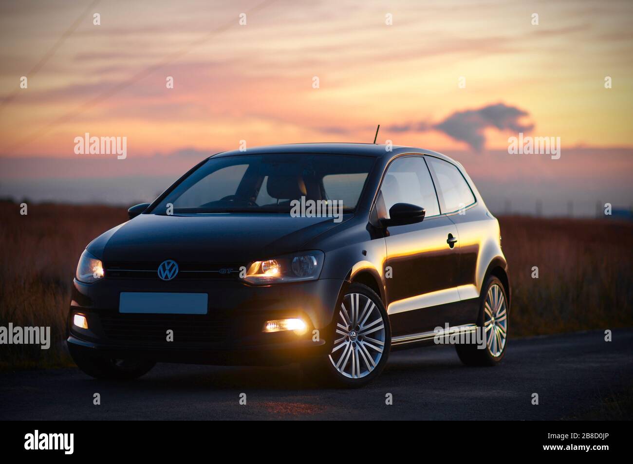 VW Volkswagen Polo 6C Blue GT schwarz Perlmutt Stockfoto