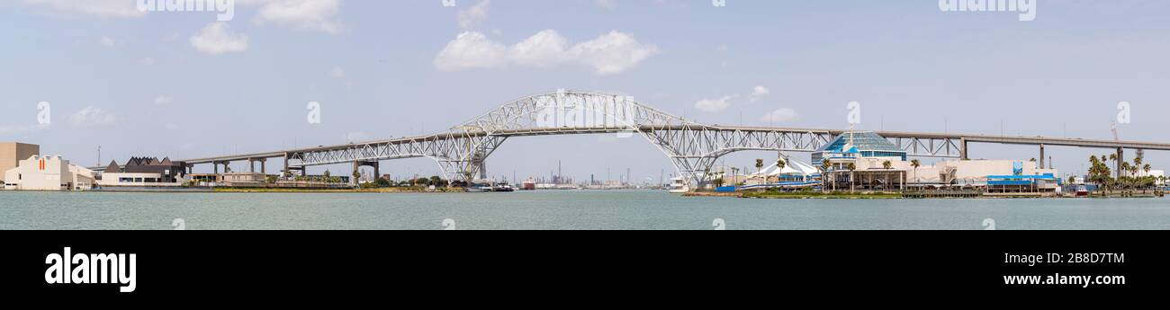 Panoramablick auf die Harbour Bridge in Corpus Christi, Texas, USA Stockfoto