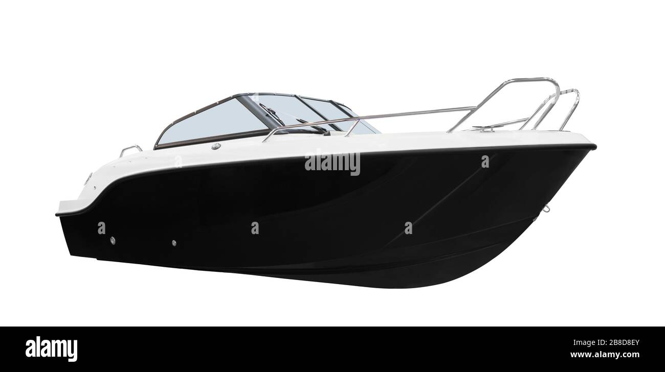 Luxusmotorboot mit Blick auf Weiß Stockfoto