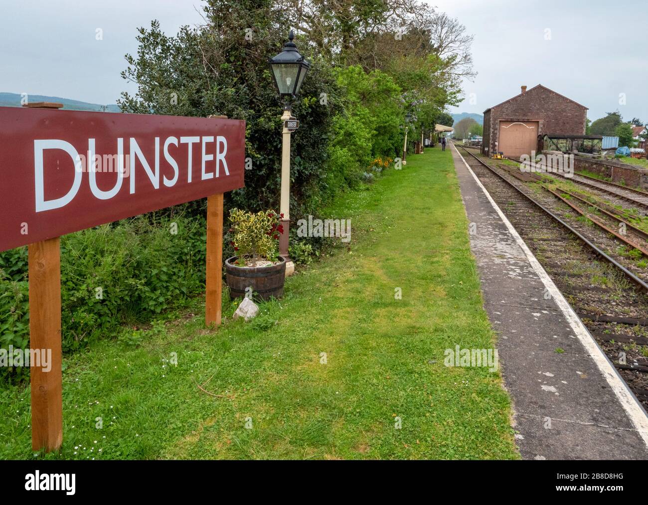 Bahnhof Dunster an der West Somerset Railway in der Nähe von Minehead in Somerset UK Stockfoto