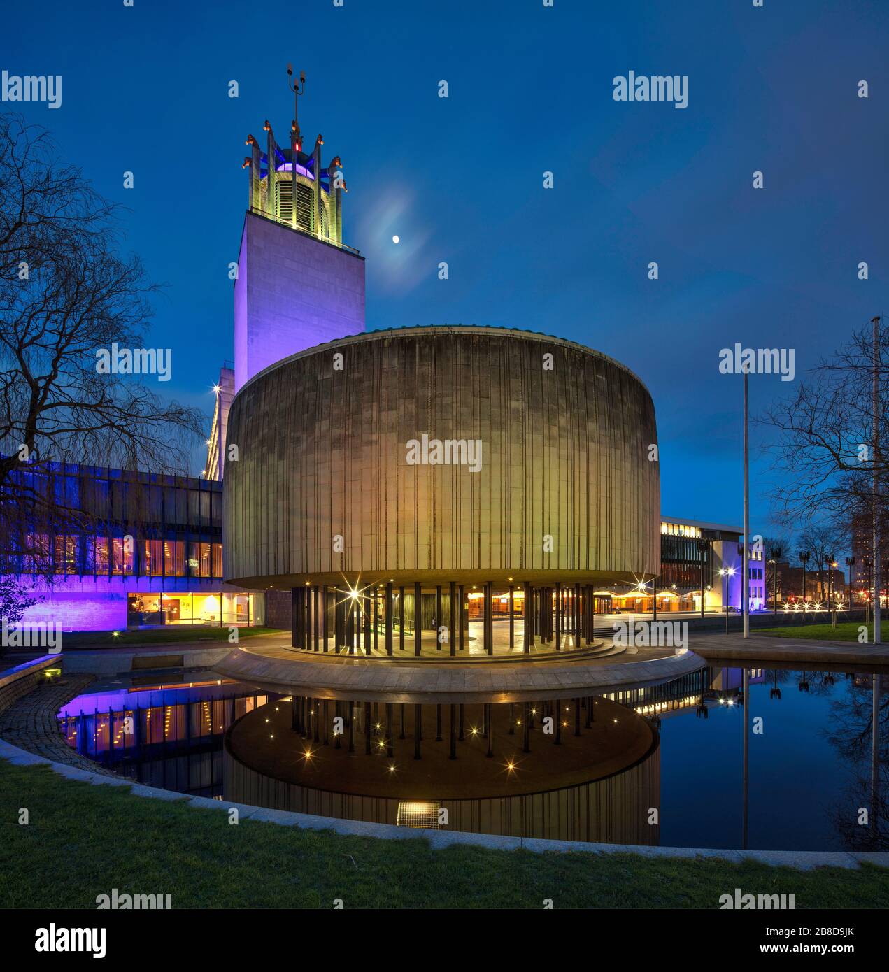 Außenansicht des Civic Center, Newcastle upon Tyne, Tyne and Wear, England, Großbritannien Stockfoto