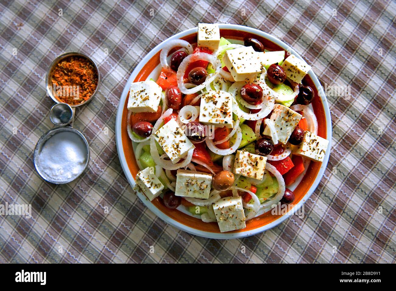Demir Kapija/Republik Nördlich Mazedonien: Shepherd's Salat Stockfoto