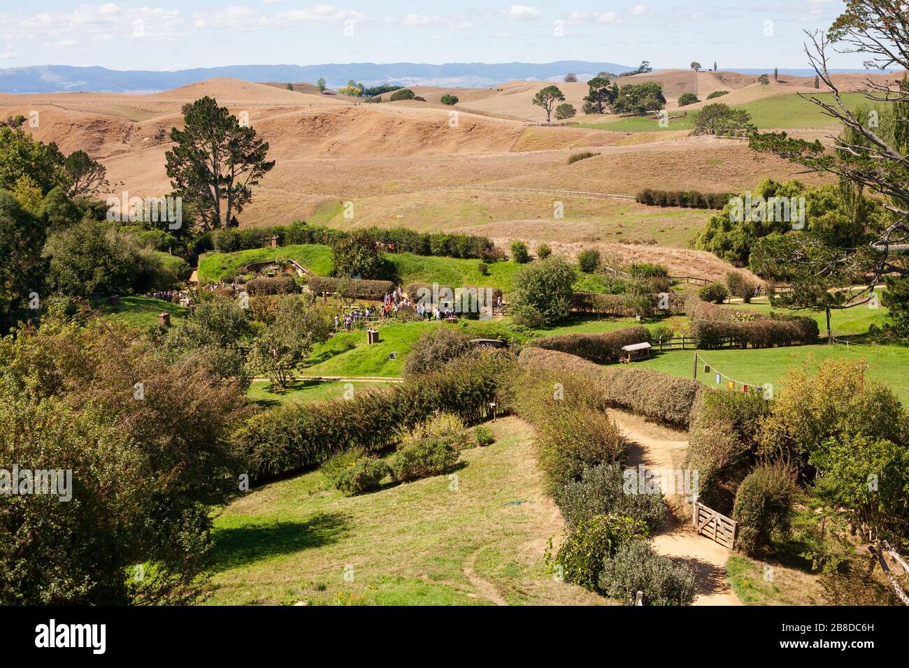 Hobbiton, Matamata, Neuseeland Stockfoto