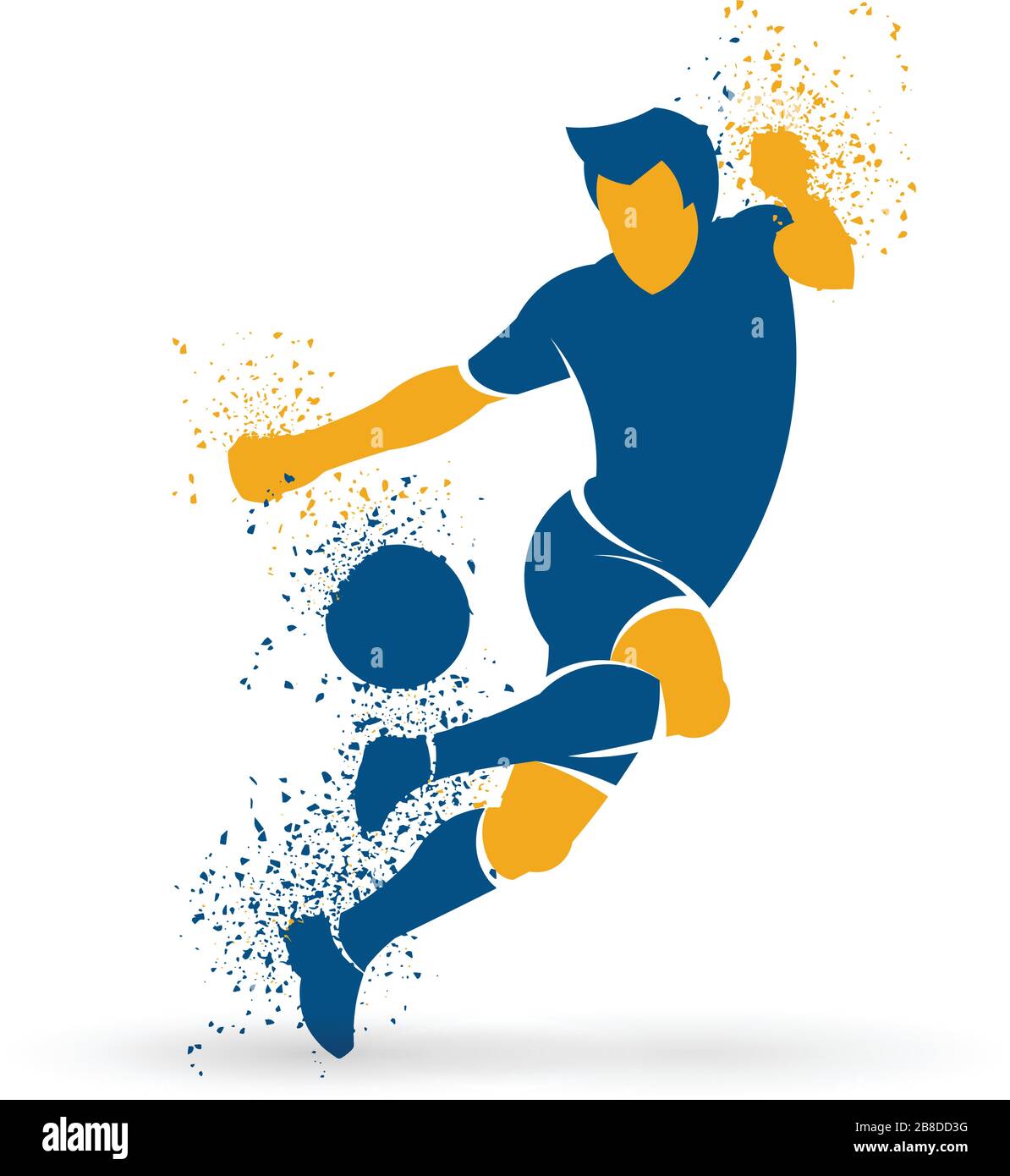 Vektorgrafiken eines Fußballspielers: Fußballspieler, der mit einem Fußballball spielt und sein können zeigt. Stock Vektor