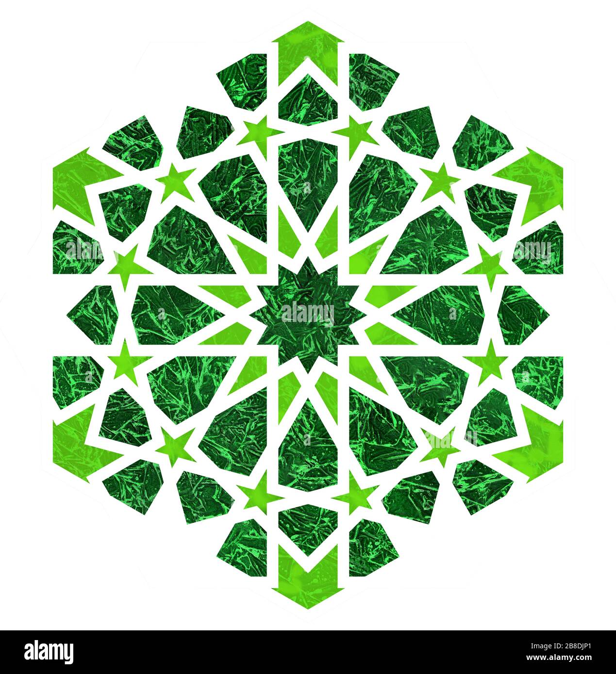 Grünes islamisches Dekorelement. Stockfoto