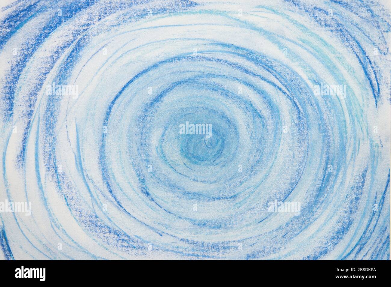 Blaue Farbe Kreis Pastellmuster auf weißem Papier Hintergrundtextur Stockfoto
