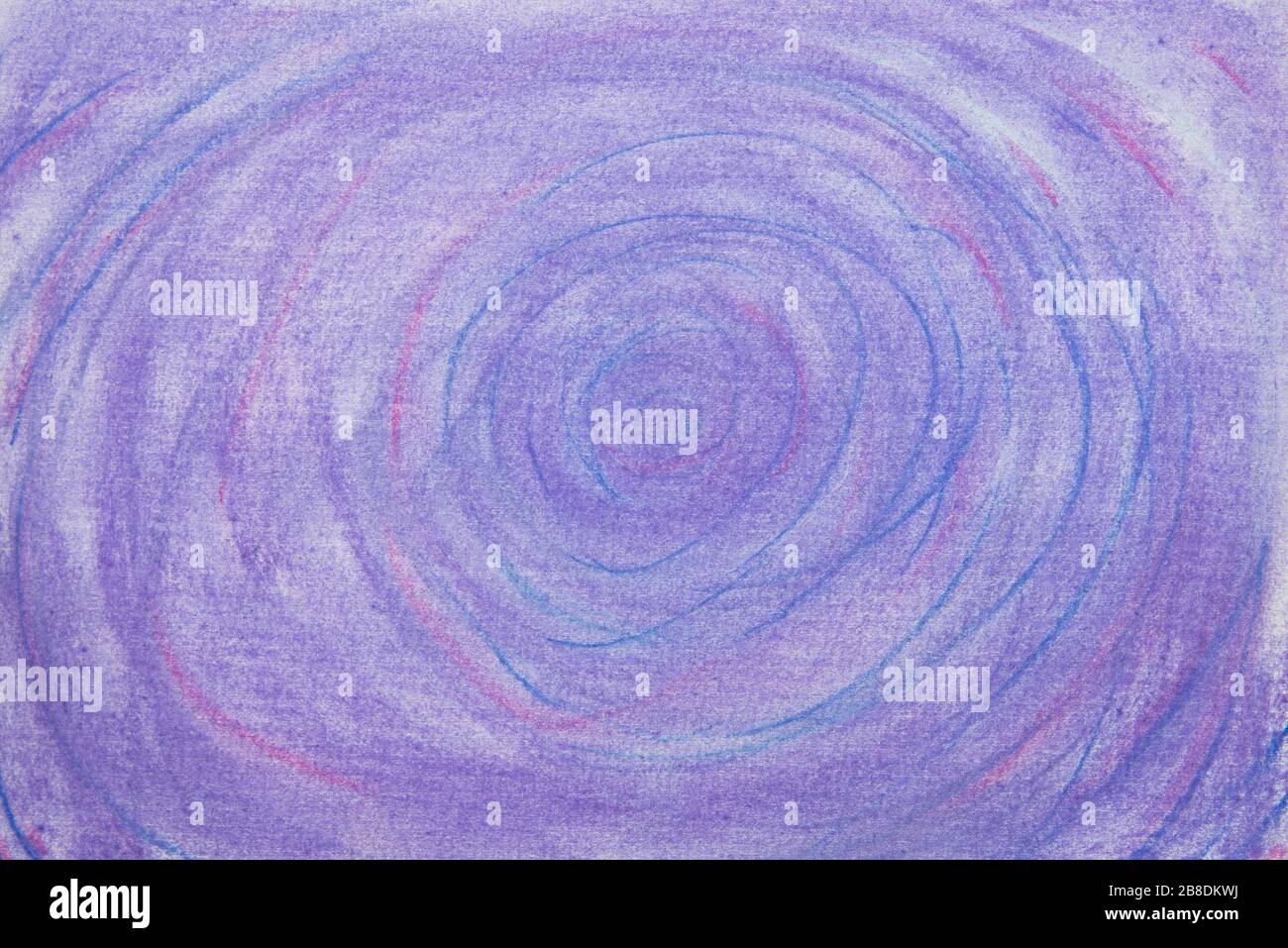 Violettes Kreis mit Pastellmuster auf weißem Papier Hintergrundtextur Stockfoto