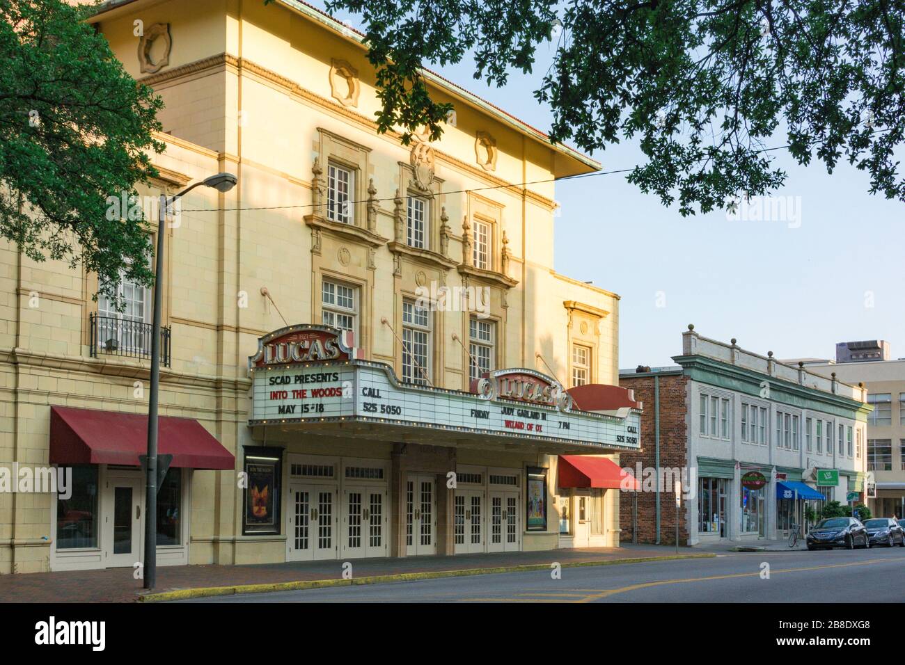 Das Lucas Theatre befindet sich in einem schönen historischen Gebäude in Savannah, Georgia. Stockfoto