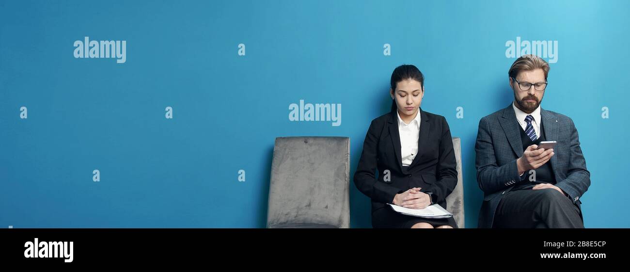 Business-Leute in der Schlange Stockfoto