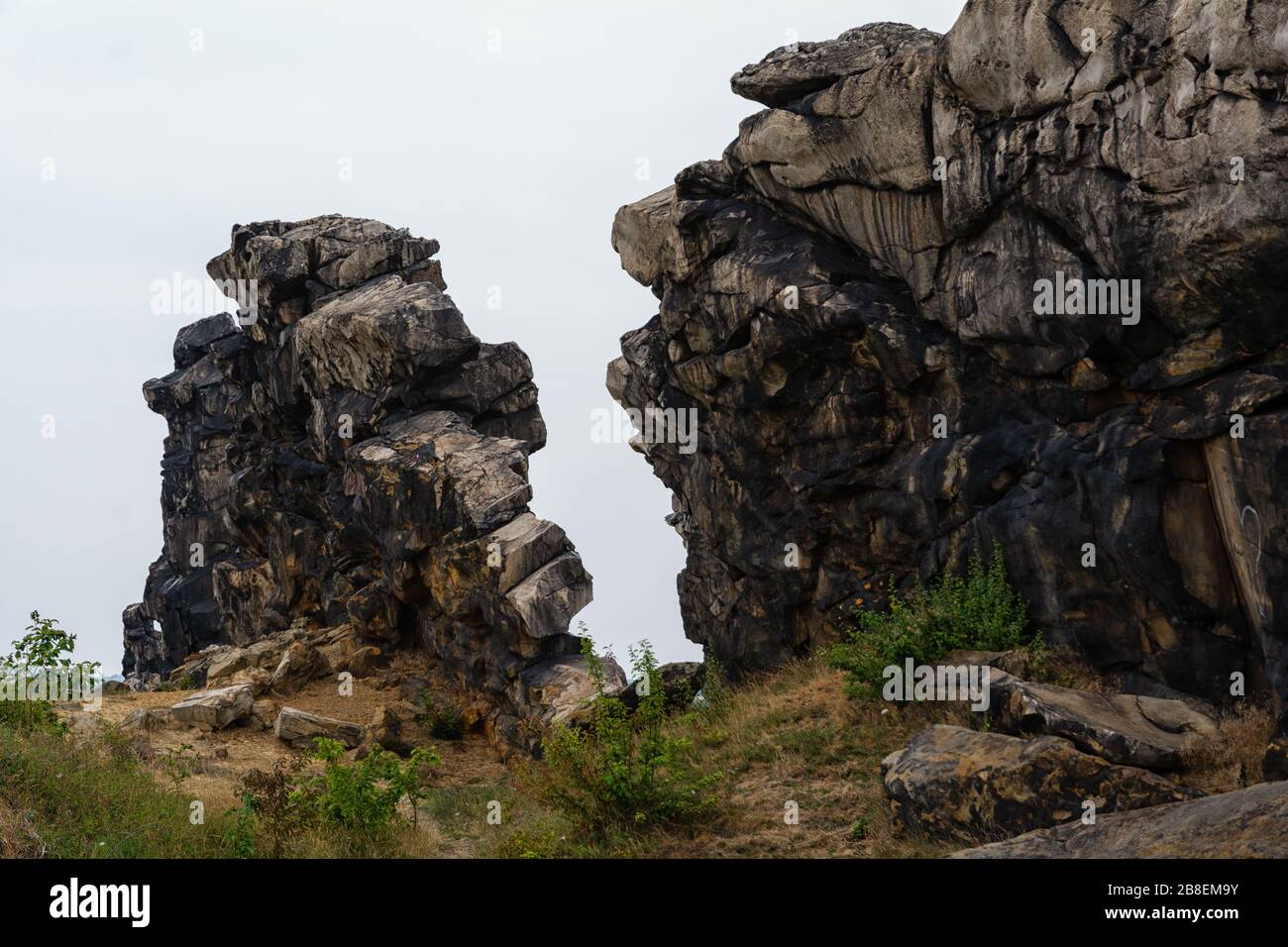 Der Teufel an der Wand im Harz Stockfoto