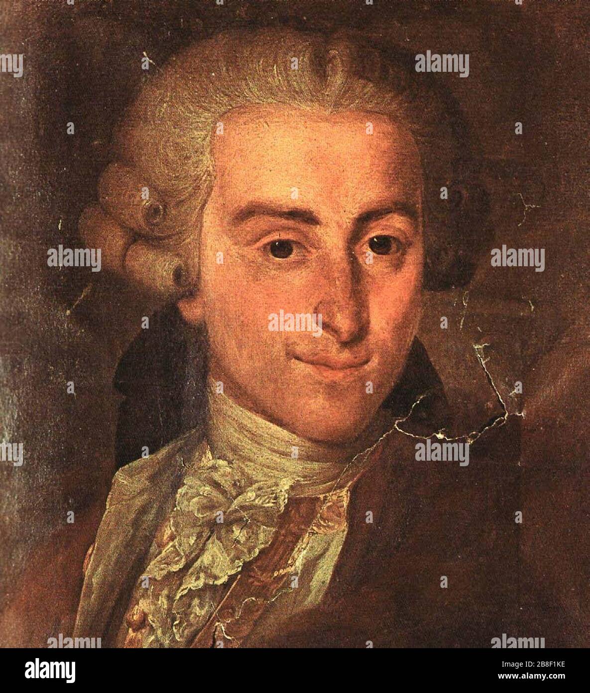 Giovanni Battista Sammartini, Porträt von Riccardi (Detail). Stockfoto