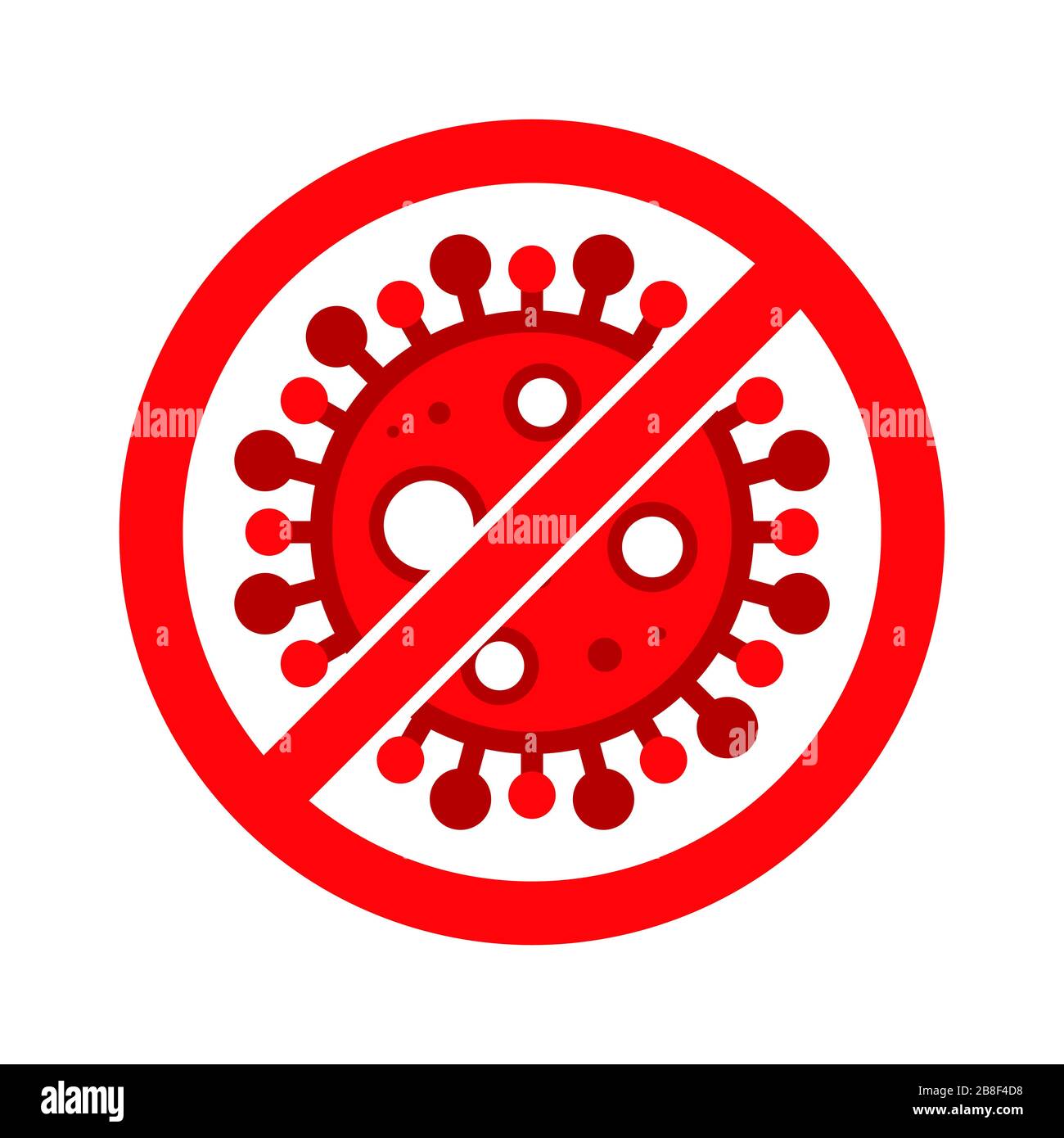 Wuhan Corona Virus, Covid-19, nCOV, MERS-COV Roman Coronavirus Stop, Block, Anti-Stempel. Roter Vektor 2019-2020. Warnschild, Schutzsymbol. Covid19 Stock Vektor